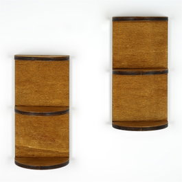 Hanah Home Raf259 Estantería de Pared de Nogal (2 Piezas)
